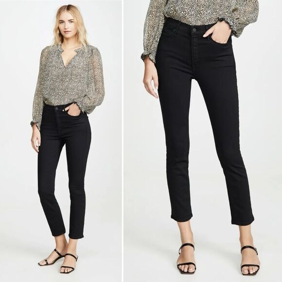 Mother Dazzler Ankle Black Straight Leg Stretch Jeans Not Guilty Size 26 - Picture 14 of 15